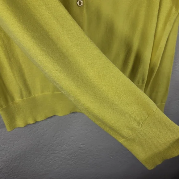 J. Crew Yellow Cardigan Sweater Size S Long Sleeve Button Up Crew Neck Cotton - Picture 8 of 15